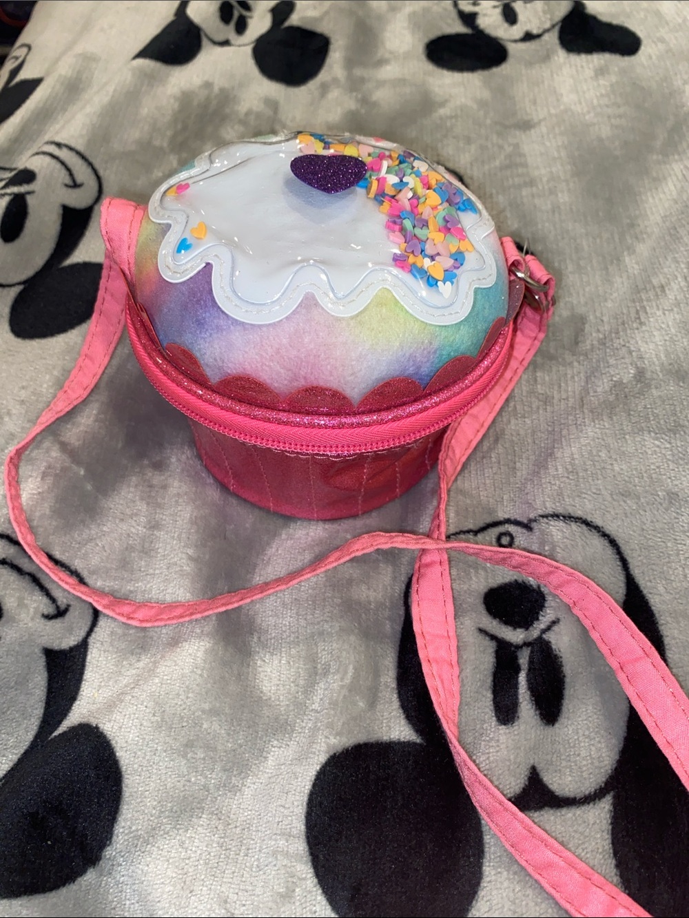 Claire's Pink Rainbow Cupcake Crossbody Bag